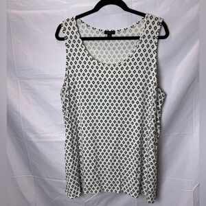 J. Jill Diamond Black and White Patterned Tank Top